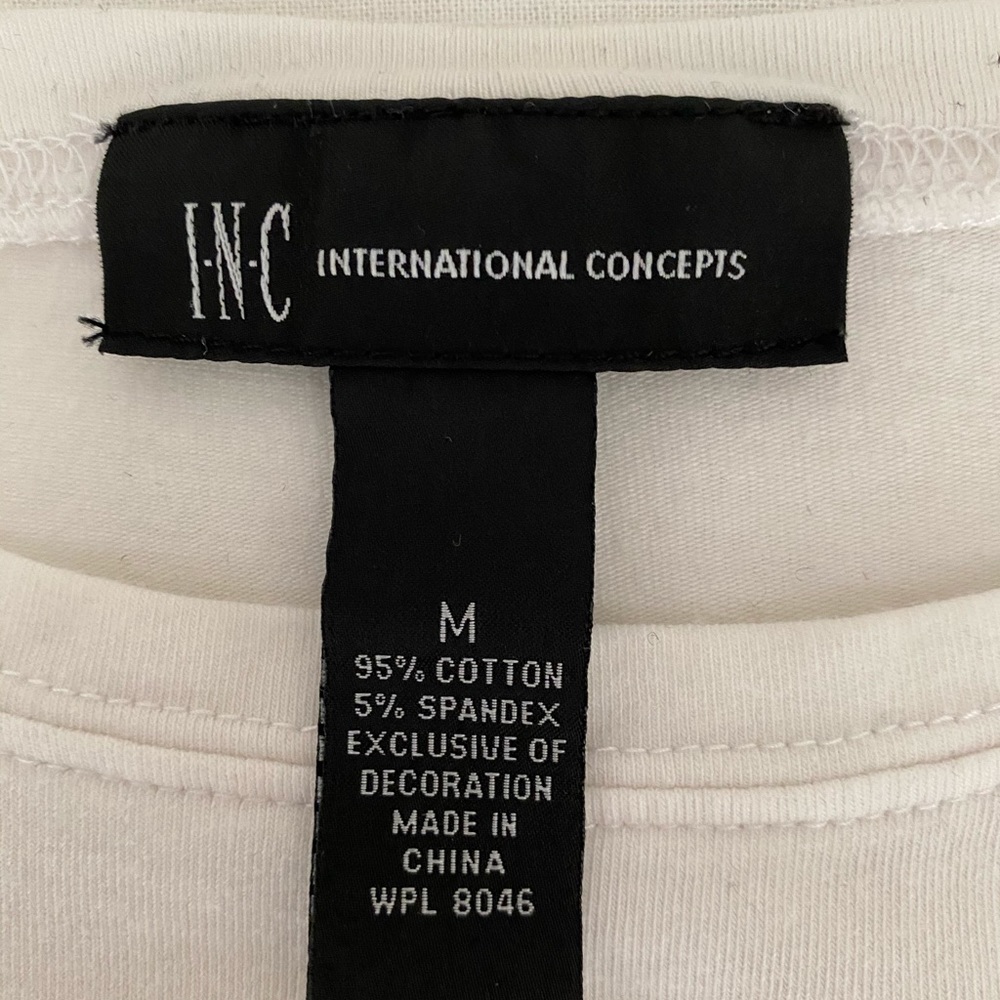 INC White Peace Sign Long Sleeve Shirt - Picture 3 of 3